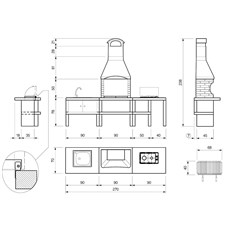 Marbella Outdoor BBQ Kitchen - Dimensions 