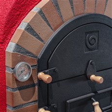Wood Fired Pizza Oven - Cast Iron Stable door with ash hatch