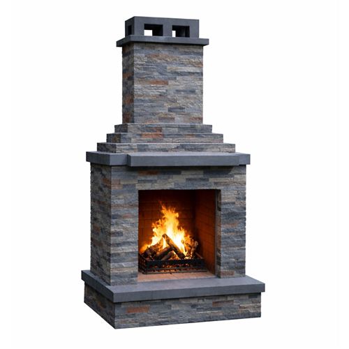 Dark Stone Outdoor Wood Burning Fireplace Self Assembly Kit