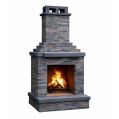 Dark Stone Outdoor Wood Burning Fireplace Self Assembly Kit