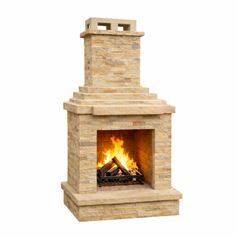 Light Stone Outdoor Wood Burning Fireplace Self Assembly Kit