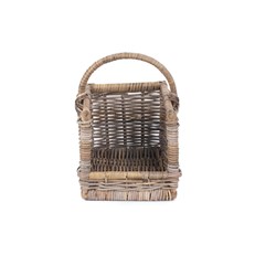 Small Rattan Open-Ended Log Basket - Front View