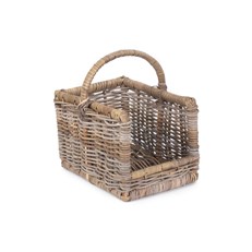 Small Rattan Open-Ended Log Basket - Side View