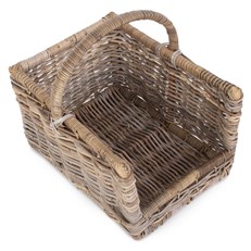 Rattan Open-Ended Log Basket Medium - Rustic and Stylish Fireside Accessory