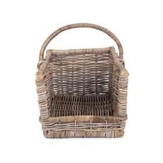 Rattan Open-Ended Log Basket - Rustic and Stylish 
