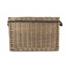 Set of 2 Rectangular Rope-Handled Log Baskets - Nested Side View
