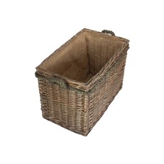 Medium Rectangular Rope-Handled Log Basket - Top View