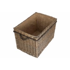 Large Rectangular Rope-Handled Log Basket - Top View