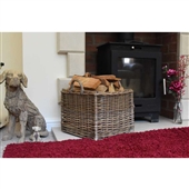 Callow Wicker Log Basket Medium Square Basket - Fireplace