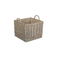 Callow Wicker Log Basket Medium Square - Front View