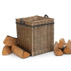 Antique Wash Square Storage Log Basket