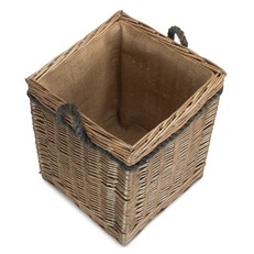 Antique Wash Square Storage Basket - Lined
