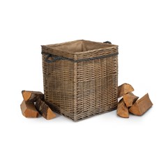 Antique Wash Square Storage Basket - Log Basket