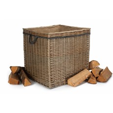 Antique Wash Square Storage Basket - Log Basket