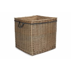 Antique Wash Square Storage Basket - Side View