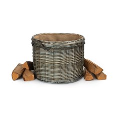  Antique Wash Round Storage Log Basket - Stylish and Versatile Storage Solution