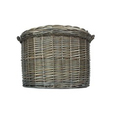 Antique Wash Round Storage Basket - Side View