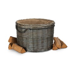 Antique Wash Round Storage Log Basket