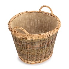 Unpeeled Willow Log Basket with Lining