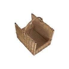 Callow Wicker Log Basket Antique Wash Open Ended Basket- Top View