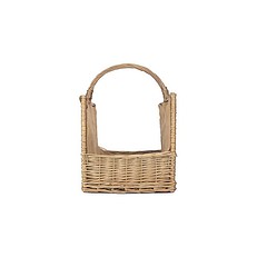 Callow Wicker Log Basket Antique Wash Open Ended Basket- Front View