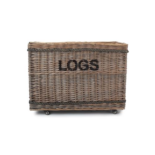 Jumbo 'Logs' Basket with Wheels - Stylish and Movable Fireside Storage Solution