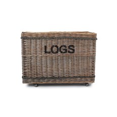 Jumbo Logs Basket with Wheels - Stylish and Movable Fireside Storage Solution