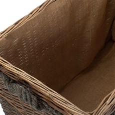 Jumbo Logs Basket with Wheels -  Lined Interior 