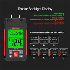 Digital Wood Moisture Meter - Tricolour Backlight 